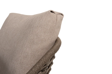 Donato Ø160 cm met 6x Puglia low dining latte detail stoel, 4 Seasons Outdoor, tuincentrumoutlet.com