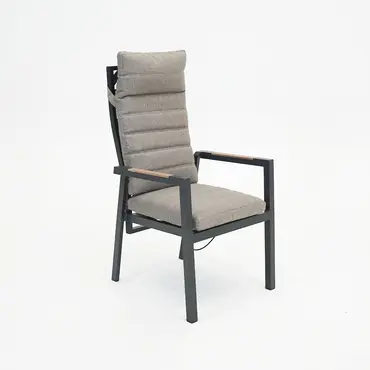 Donna verstelbare stoel met kussen woodlook arm, Sens-line, Tuincentrumoutlet.com