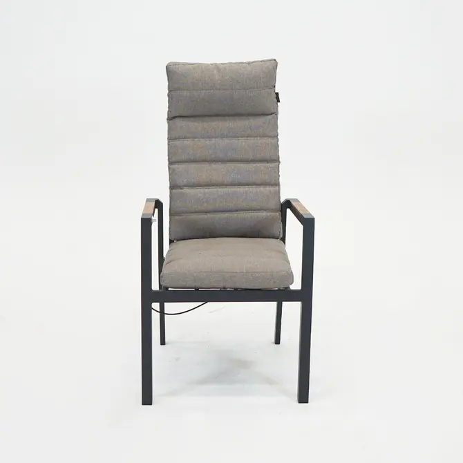 Donna verstelbare stoel met kussen woodlook arm, Sens-line, Tuincentrumoutlet.com