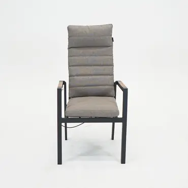 Donna verstelbare stoel met kussen woodlook arm, Sens-line, Tuincentrumoutlet.com