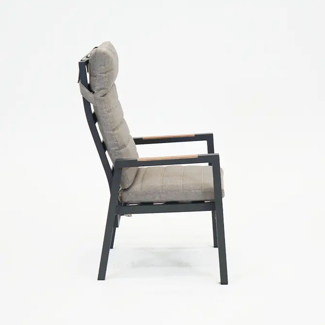 Donna verstelbare stoel met kussen woodlook arm, Sens-line, Tuincentrumoutlet.com