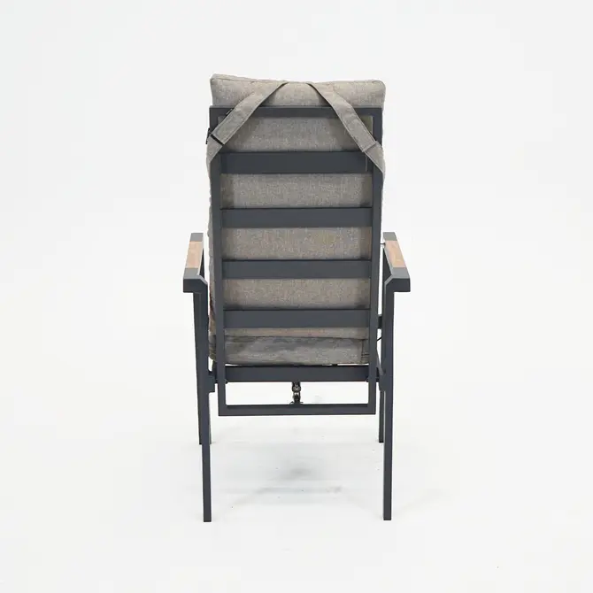 Donna verstelbare stoel met kussen woodlook arm, Sens-line, Tuincentrumoutlet.com