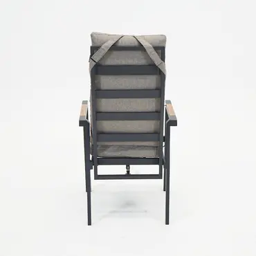 Donna verstelbare stoel met kussen woodlook arm, Sens-line, Tuincentrumoutlet.com