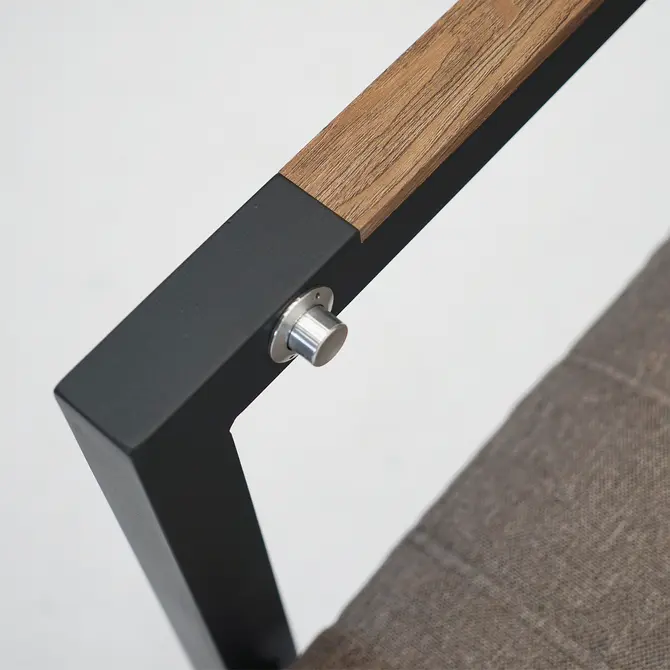 Donna verstelbare stoel met kussen woodlook arm, Sens-line, Tuincentrumoutlet.com