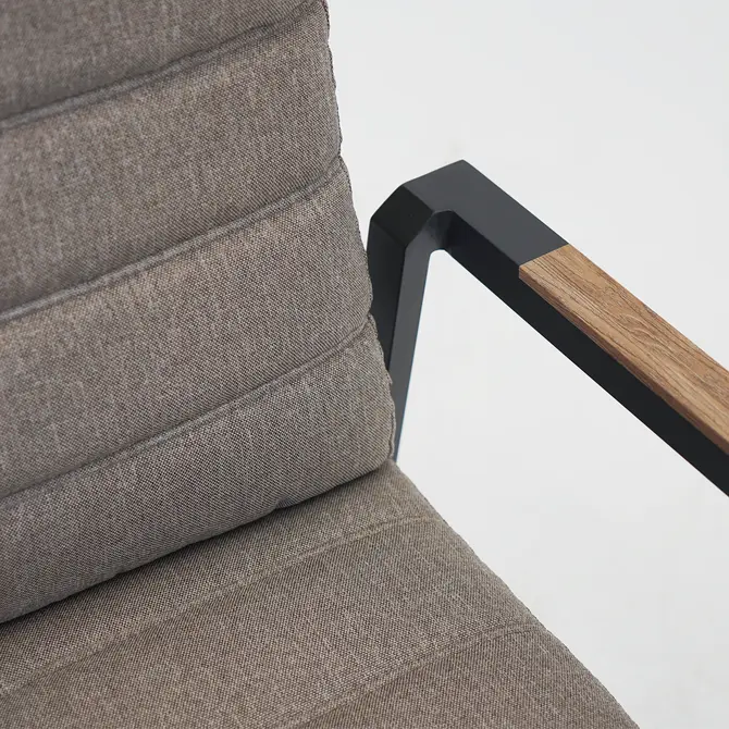 Donna verstelbare stoel met kussen woodlook arm, Sens-line, Tuincentrumoutlet.com