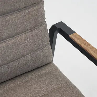 Donna verstelbare stoel met kussen woodlook arm, Sens-line, Tuincentrumoutlet.com