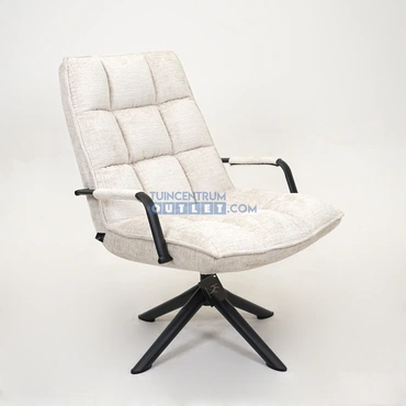 Draaifauteuil Hidde met arm in bouclé naturel zij, Kolony, tuincentrumoutlet