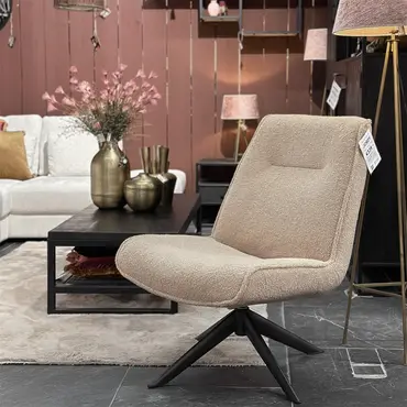 Draaifauteuil Jordy zonder arm teddy taupe sfeer, Kolony, tuincentrumoutlet