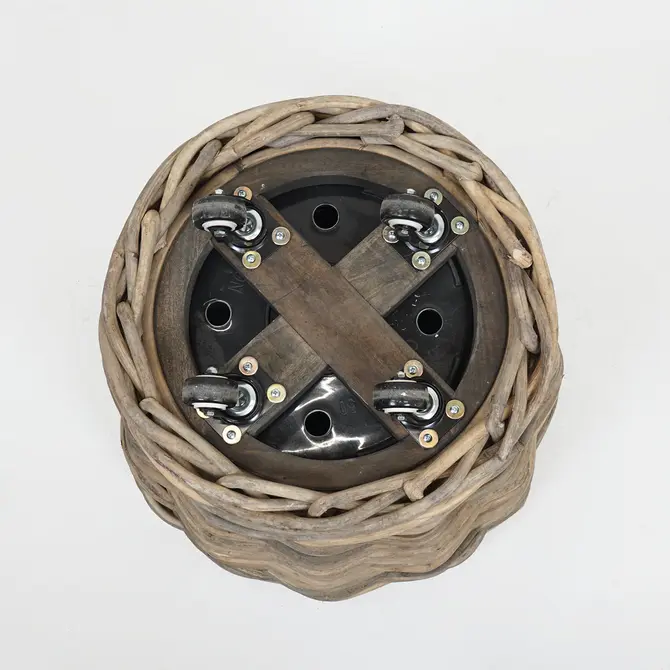 Drypot op wielen d58h51cm grijs - afbeelding 3