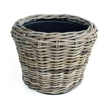 Drypot rotan d33h24cm grijs, Van der Leeden, tuincentrumoutlet.com