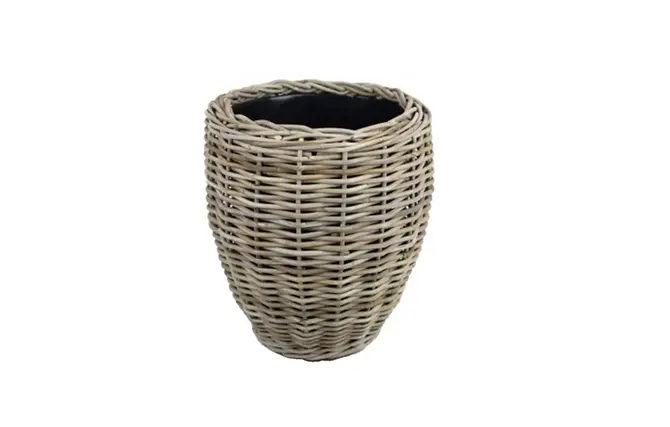 Drypot rotan d40h46cm grijs