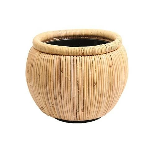 Drypot rotan d48h39cm blond, Van der Leeden, tuincentrumoutlet