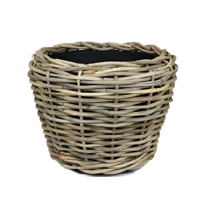 Drypot rotan d56h26cm grijs, Van der Leeden, Tuincentrumoutlet.com