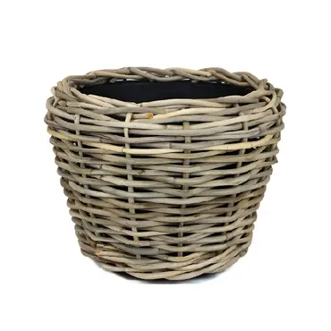 Drypot rotan d56h26cm grijs, Van der Leeden, Tuincentrumoutlet.com