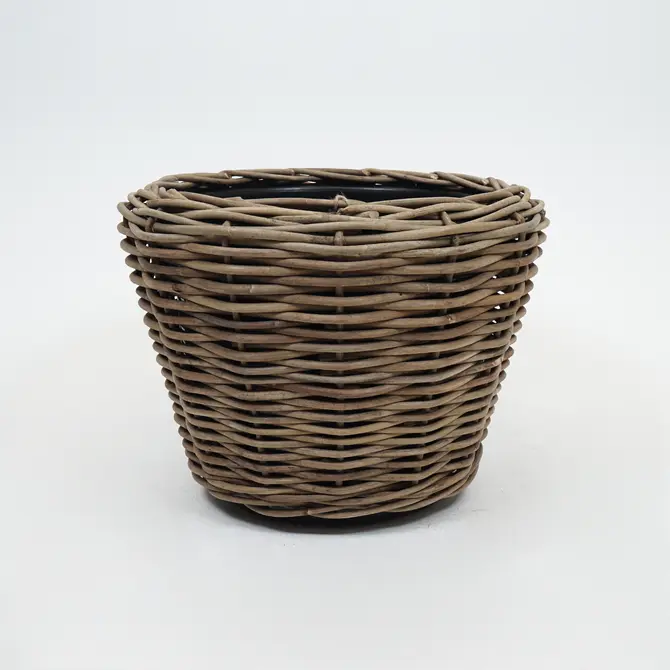 Drypot rotan d68h52cm grijs, Van der Leeden, tuincentrumoutlet