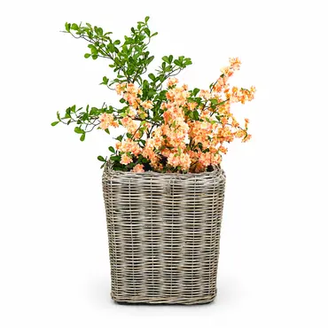 Drypot Rotan Grijs 70x70h73cm sfeer, Van der Leeden, Tuincentrumoutlet.com