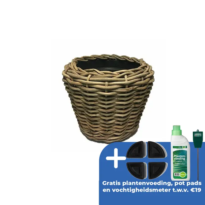 Drypot rotan rond d83h61cm grijs - afbeelding 1