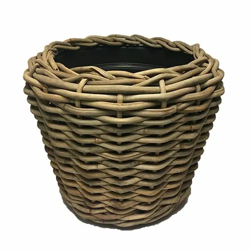 Drypot rotan rond d83h61cm grijs, Van der Leeden, tuincentrumoutlet