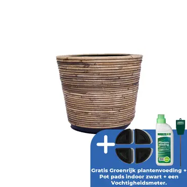 Drypot rotan streep d35h30cm