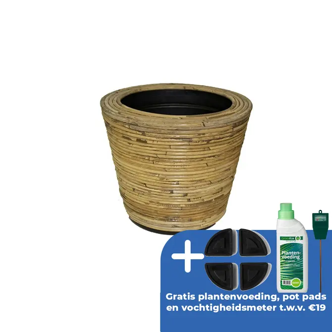 Drypot rotan streep d45h43cm - afbeelding 1