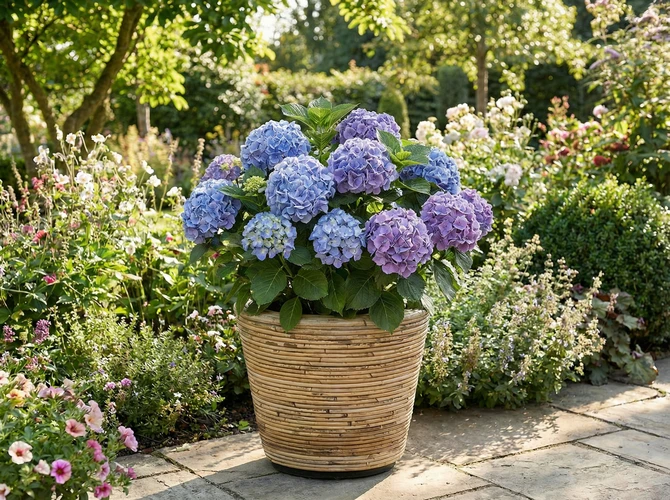 Drypot rotan streep d45h43cm - afbeelding 2