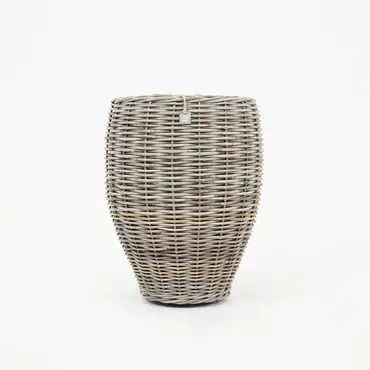 Drypot rotan vaas d48h62cm grijs, Van der Leeden, tuincentrumoutlet.com