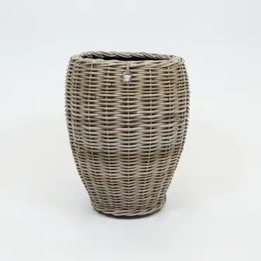 Drypot rotan vaas d48h62cm grijs, Van der Leeden, tuincentrumoutlet.com
