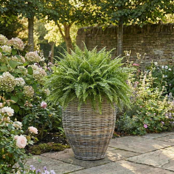 Drypot rotan vaas d48h62cm grijs - afbeelding 7