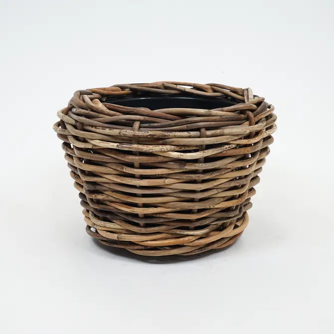 Drypot Sawah Extra Dik Rotan Bruin d57h43cm - afbeelding 1