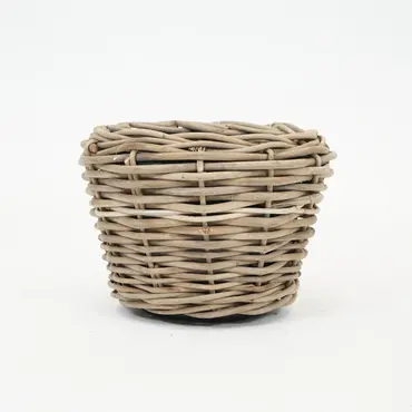Drypot Sawah Extra Dik Rotan Grijs d57h43cm met dichte inzetpot, Van der Leeden, tuincentrumoutlet.com