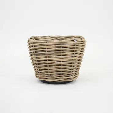 Drypot Sawah Extra Dik Rotan Grijs d68h52cm met dichte inzetpot, Van der Leeden, tuincentrumoutlet.com