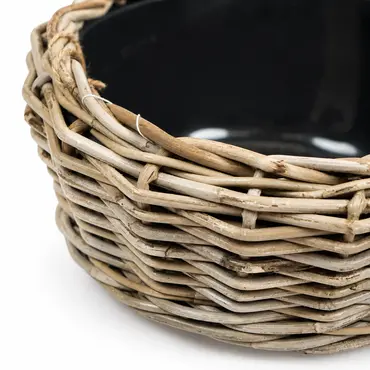 Drypot terrasschaal d32h14cm grijs detail, Van der Leeden, Tuincentrumoutlet.com