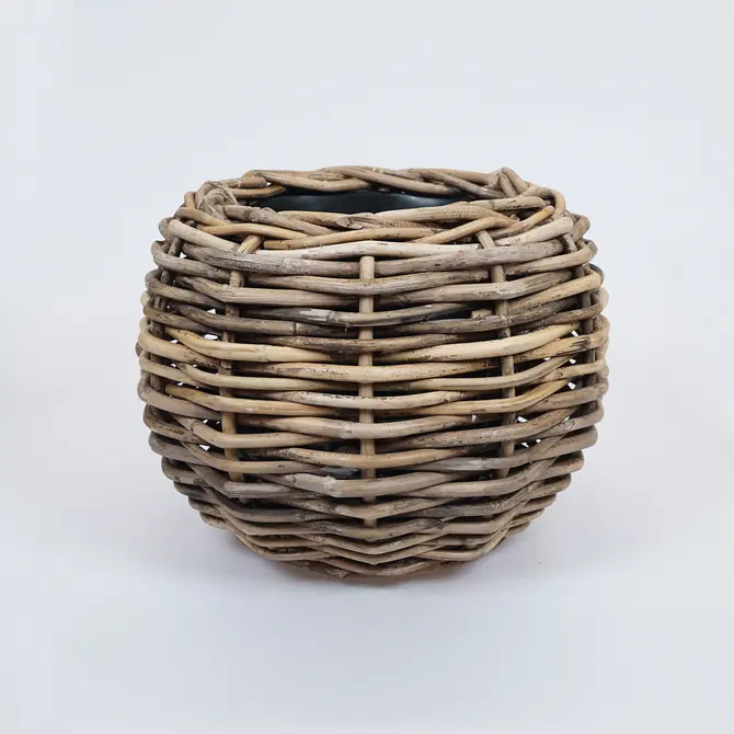 Drypot Tina Extra Dik Rotan Bruin d48h36cm - afbeelding 1