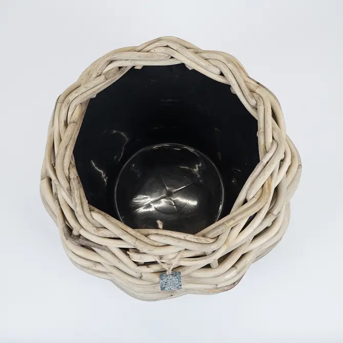 Drypot Tina Extra Dik Rotan Grijs d48h36cm - afbeelding 2