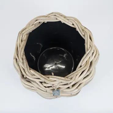 Drypot Tina Extra Dik Rotan Grijs d48h36cm - afbeelding 2