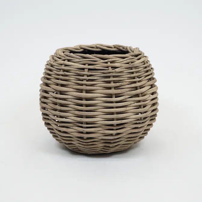 Drypot Tina Extra Dik Rotan Grijs d58h47cm - afbeelding 1