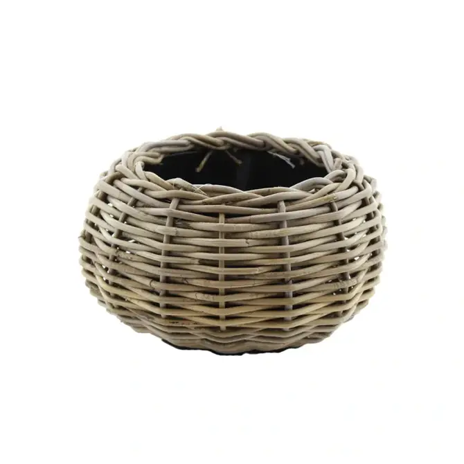 Drypot tina rotan d29h19cm grijs, Van der Leeden, tuincentrumoutlet.com