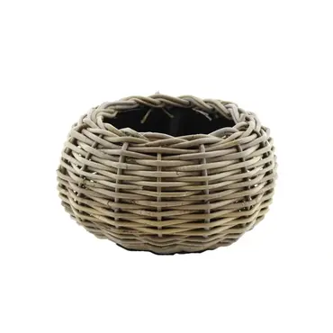 Drypot tina rotan d29h19cm grijs, Van der Leeden, tuincentrumoutlet.com