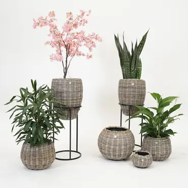 Drypot tina rotan d45h34cm bruin - afbeelding 5