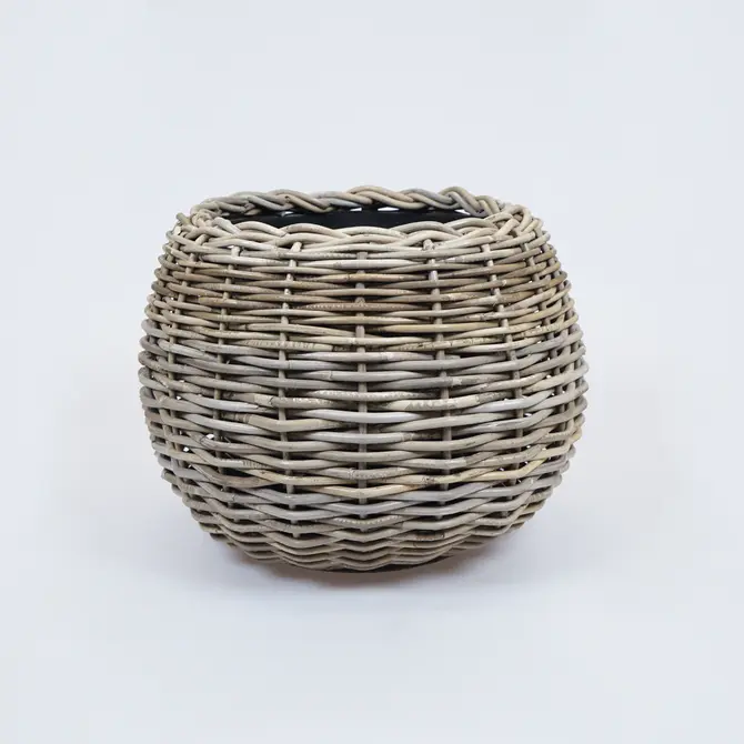 Drypot tina rotan d45h34cm bruin, Van der Leeden, tuincentrumoutlet.com