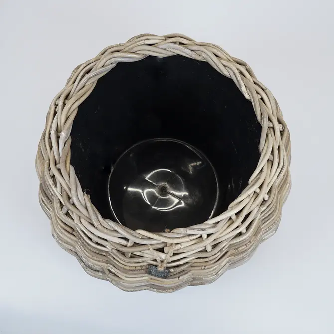 Drypot tina rotan d45h34cm bruin - afbeelding 2