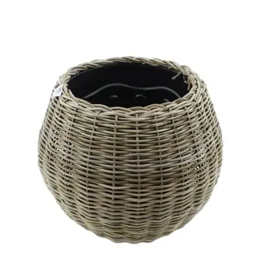 Drypot tina rotan d68h53cm grijs, Van der Leeden, tuincentrumoutlet.com