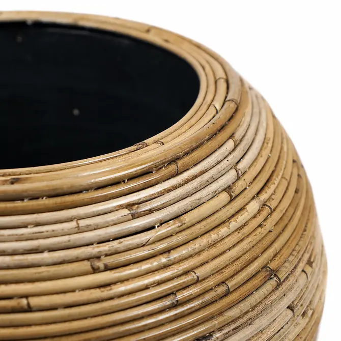Drypot tina streep d30h18cm grijs detail, Van der Leeden, Tuincentrumoutlet.com