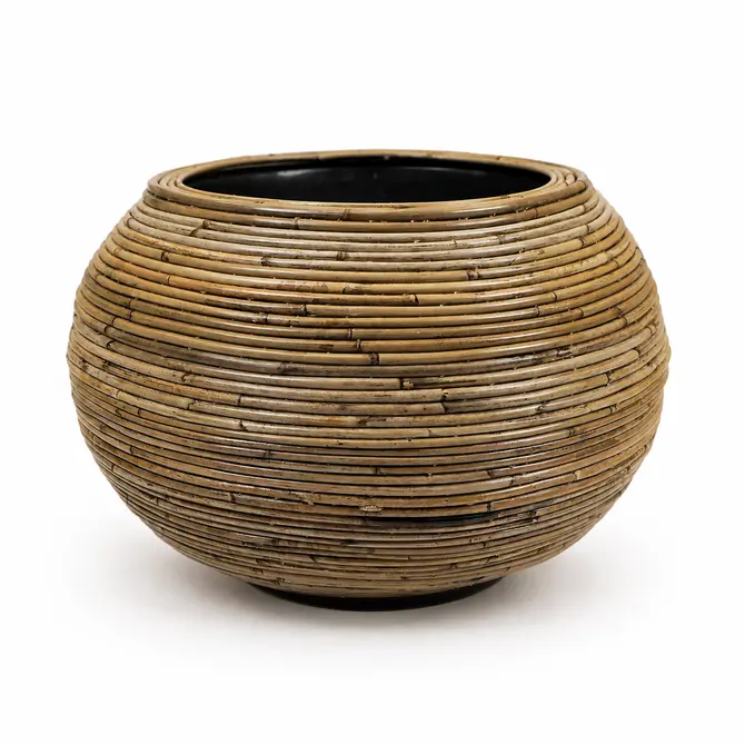 Drypot tina streep d45h34cm grijs, Van der Leeden, Tuincentrumoutlet.com