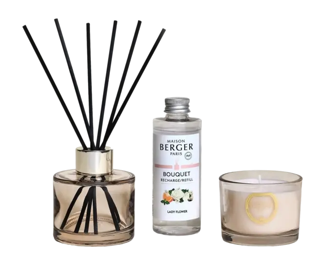 Duo mini Eternity Parfumsticks 90ml + Bougie 80g - Lady Flower, lampe berger, tuincentrumoutlet.com