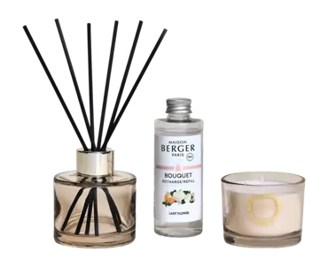 Duo mini Eternity Parfumsticks 90ml + Bougie 80g - Lady Flower, lampe berger, tuincentrumoutlet.com