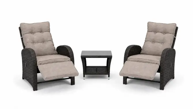 Duoset Melia met beige kussen verstelbaar, Vita, tuincentrumoutlet.com