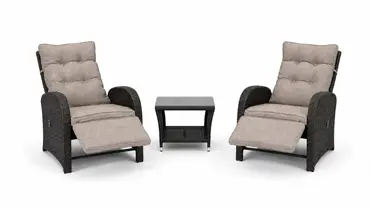Duoset Melia met beige kussen verstelbaar, Vita, tuincentrumoutlet.com