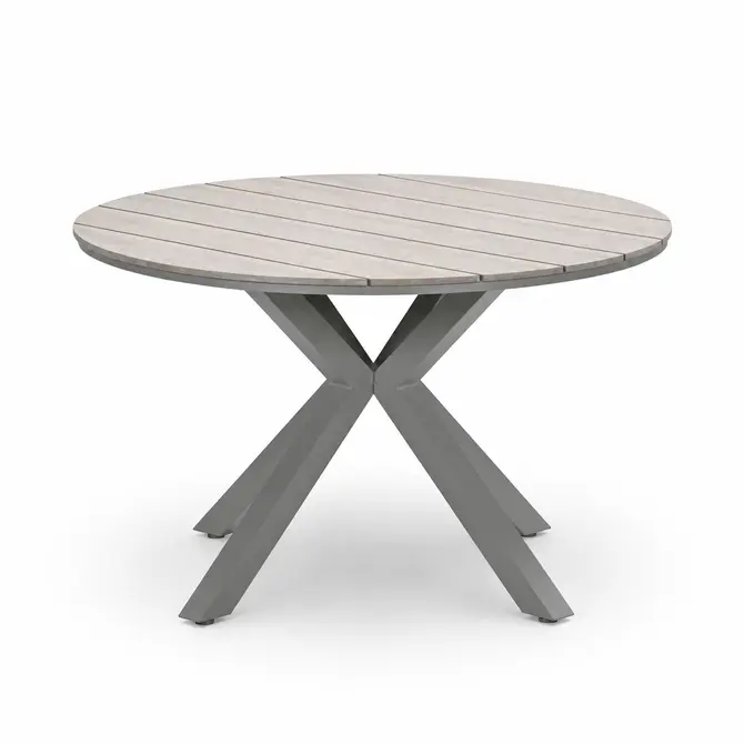 Edison tafel Ø122 cm taupe teak, Garden Impressions, tuincentrumoutlet.com