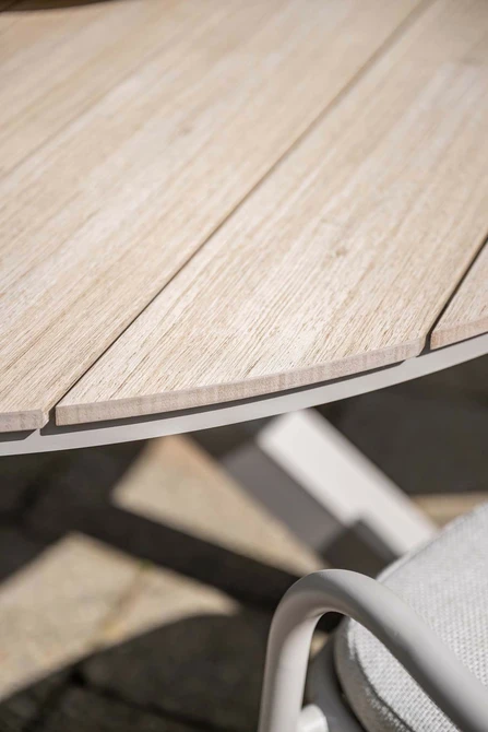 Edison tafel Ø148 cm taupeteak details, Garden Impressions, tuincentrumoutlet.com